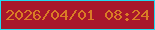 文字の大きさ：4、枠の色：20daf0、背景の色：a8172b、文字の色：d97c26 無料ブログパーツのブログ時計