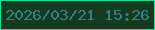 文字の大きさ：3、枠の色：20dd9d、背景の色：143a20、文字の色：30818c 無料ブログパーツのブログ時計