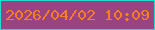文字の大きさ：3、枠の色：20ddd4、背景の色：994383、文字の色：f77f1f 無料ブログパーツのブログ時計