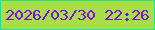 文字の大きさ：2、枠の色：20e093、背景の色：a7df47、文字の色：7d06f4 無料ブログパーツのブログ時計
