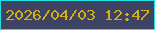 文字の大きさ：2、枠の色：20e0e1、背景の色：3e4263、文字の色：d3b015 無料ブログパーツのブログ時計