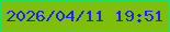 文字の大きさ：3、枠の色：20e166、背景の色：7fbf09、文字の色：1d21f6 無料ブログパーツのブログ時計