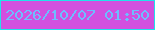 文字の大きさ：2、枠の色：20e2ea、背景の色：d250df、文字の色：6dbeff 無料ブログパーツのブログ時計