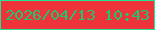 文字の大きさ：5、枠の色：20e693、背景の色：ee343a、文字の色：1ec76d 無料ブログパーツのブログ時計