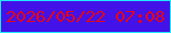文字の大きさ：4、枠の色：20e7fc、背景の色：4312e8、文字の色：e60413 無料ブログパーツのブログ時計