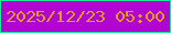 文字の大きさ：5、枠の色：20e899、背景の色：b105d2、文字の色：e29b1b 無料ブログパーツのブログ時計