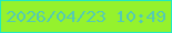 文字の大きさ：4、枠の色：20e9c1、背景の色：95f22d、文字の色：55cbb1 無料ブログパーツのブログ時計