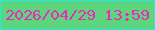 文字の大きさ：1、枠の色：20e9eb、背景の色：5cd57d、文字の色：ed28bf 無料ブログパーツのブログ時計