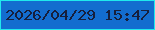 文字の大きさ：1、枠の色：20e9ed、背景の色：136dcf、文字の色：161f3c 無料ブログパーツのブログ時計