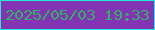 文字の大きさ：5、枠の色：20eed9、背景の色：8533b5、文字の色：2db363 無料ブログパーツのブログ時計