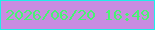 文字の大きさ：2、枠の色：20eee8、背景の色：c98ce1、文字の色：49f373 無料ブログパーツのブログ時計