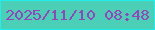 文字の大きさ：5、枠の色：20eeec、背景の色：4ccfb7、文字の色：9545b7 無料ブログパーツのブログ時計