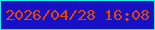文字の大きさ：5、枠の色：20eef6、背景の色：1611c2、文字の色：e2440c 無料ブログパーツのブログ時計