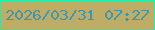 文字の大きさ：4、枠の色：20efa8、背景の色：bfac67、文字の色：4396a6 無料ブログパーツのブログ時計