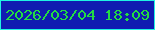 文字の大きさ：4、枠の色：20f2e2、背景の色：101bb1、文字の色：23db43 無料ブログパーツのブログ時計