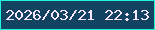文字の大きさ：1、枠の色：20f4da、背景の色：124461、文字の色：fbe6ff 無料ブログパーツのブログ時計