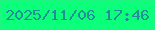 文字の大きさ：1、枠の色：20f582、背景の色：0cff7b、文字の色：228e98 無料ブログパーツのブログ時計