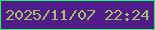 文字の大きさ：2、枠の色：20f66c、背景の色：511c89、文字の色：a1c366 無料ブログパーツのブログ時計
