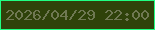 文字の大きさ：3、枠の色：20fe82、背景の色：2f420a、文字の色：6f7853 無料ブログパーツのブログ時計