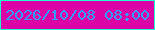 文字の大きさ：5、枠の色：20fed1、背景の色：db03a5、文字の色：2f9df7 無料ブログパーツのブログ時計