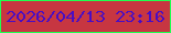 文字の大きさ：5、枠の色：20ff4f、背景の色：c73641、文字の色：4a0dc2 無料ブログパーツのブログ時計