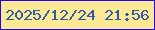 文字の大きさ：1、枠の色：2102ed、背景の色：fce996、文字の色：305aa6 無料ブログパーツのブログ時計