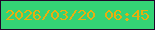 文字の大きさ：1、枠の色：210329、背景の色：34d375、文字の色：e9ae0f 無料ブログパーツのブログ時計