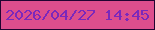 文字の大きさ：5、枠の色：210431、背景の色：dd4e8d、文字の色：7b28bb 無料ブログパーツのブログ時計