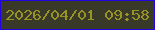 文字の大きさ：1、枠の色：2104e1、背景の色：383928、文字の色：999326 無料ブログパーツのブログ時計