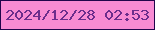 文字の大きさ：1、枠の色：21054b、背景の色：f88bd3、文字の色：6c2d8c 無料ブログパーツのブログ時計