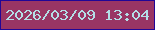 文字の大きさ：4、枠の色：210696、背景の色：993564、文字の色：b4dee7 無料ブログパーツのブログ時計