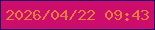 文字の大きさ：1、枠の色：210763、背景の色：cd0d6c、文字の色：e17e39 無料ブログパーツのブログ時計