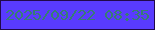 文字の大きさ：5、枠の色：21094b、背景の色：593bff、文字の色：377d74 無料ブログパーツのブログ時計