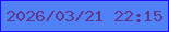 文字の大きさ：2、枠の色：210bfd、背景の色：5181f6、文字の色：5f3688 無料ブログパーツのブログ時計