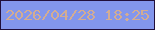 文字の大きさ：2、枠の色：210f3b、背景の色：8396ec、文字の色：d3ac92 無料ブログパーツのブログ時計