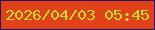 文字の大きさ：3、枠の色：211366、背景の色：e24219、文字の色：c2dc32 無料ブログパーツのブログ時計