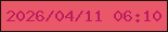 文字の大きさ：2、枠の色：21160d、背景の色：e85868、文字の色：c01b5d 無料ブログパーツのブログ時計