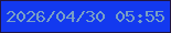 文字の大きさ：4、枠の色：211641、背景の色：1339ef、文字の色：789fc6 無料ブログパーツのブログ時計