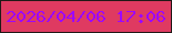 文字の大きさ：4、枠の色：211917、背景の色：df3a61、文字の色：9d08fc 無料ブログパーツのブログ時計