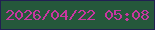 文字の大きさ：3、枠の色：212052、背景の色：25583b、文字の色：c737a1 無料ブログパーツのブログ時計