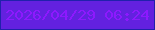 文字の大きさ：1、枠の色：2121ac、背景の色：6321df、文字の色：8d19fe 無料ブログパーツのブログ時計