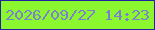 文字の大きさ：3、枠の色：2122a1、背景の色：8bf72f、文字の色：7d80cd 無料ブログパーツのブログ時計