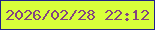 文字の大きさ：3、枠の色：21238a、背景の色：d8ff3a、文字の色：844480 無料ブログパーツのブログ時計