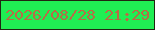 文字の大きさ：4、枠の色：212511、背景の色：20ee53、文字の色：b86c46 無料ブログパーツのブログ時計