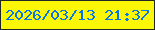 文字の大きさ：5、枠の色：212726、背景の色：fcf707、文字の色：0875e8 無料ブログパーツのブログ時計