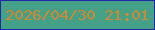 文字の大きさ：2、枠の色：2128a5、背景の色：44a087、文字の色：cf8931 無料ブログパーツのブログ時計