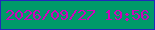 文字の大きさ：4、枠の色：2129bb、背景の色：009a69、文字の色：d003bb 無料ブログパーツのブログ時計