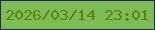 文字の大きさ：3、枠の色：212a52、背景の色：7fbc58、文字の色：57860c 無料ブログパーツのブログ時計