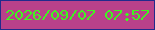 文字の大きさ：2、枠の色：212a8c、背景の色：b9418a、文字の色：3ff61f 無料ブログパーツのブログ時計