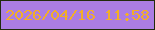 文字の大きさ：4、枠の色：212b0b、背景の色：ab7de3、文字の色：f2ae28 無料ブログパーツのブログ時計